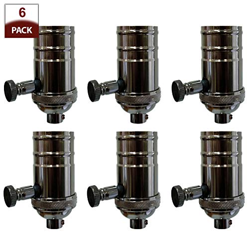 Vintage Turn Knob Dimmer Lamp Socket for Incandescent LED Bulbs (6 Count)