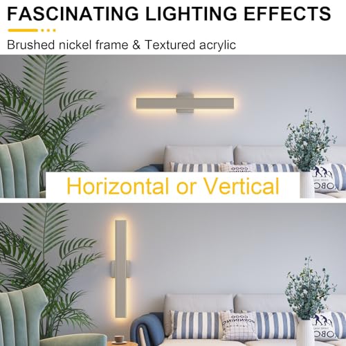 23.6" Nickel LED Outdoor Wall Light