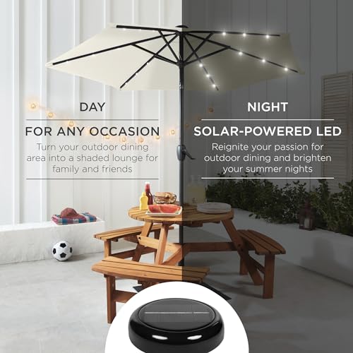 7.5ft Solar Umbrella LED Lighted Patio Umbrella