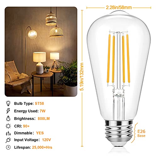 12 Pack E26 LED Edsion Bulbs 60 Watt (12 Count)