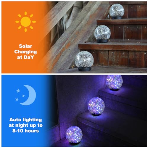Solar Globe Lights Outdoor Waterproof (2 Count)