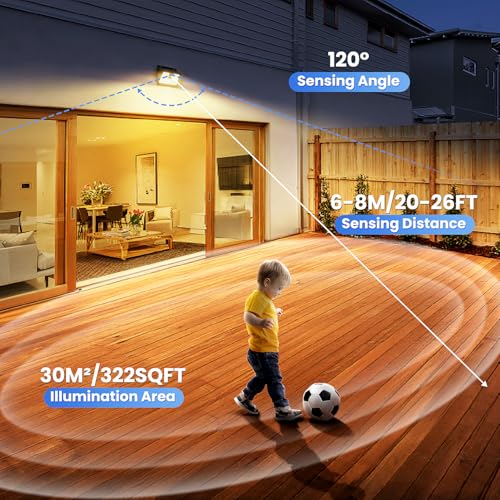 6 Packs] Solar Motion Sensor Outdoor Lights