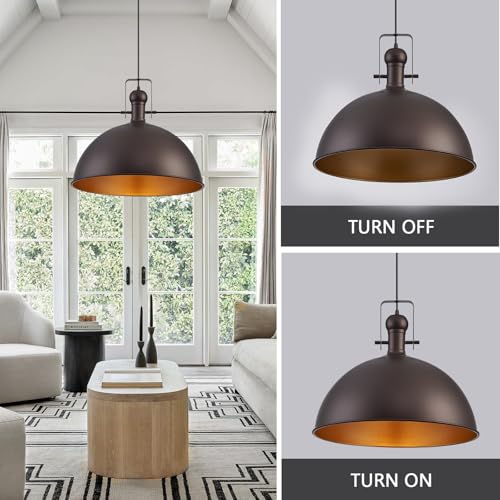 18 Inch ORB Farmhouse Pendant Lights for Kitchen Island 1 Pack