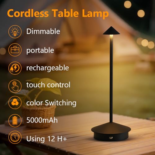 2 Pack LED Rechargeable Cordless Table Lamps