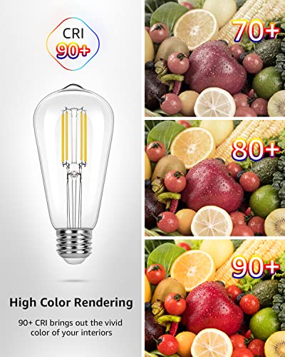 Dimmable E26 Edison LED Bulbs (6 Count)