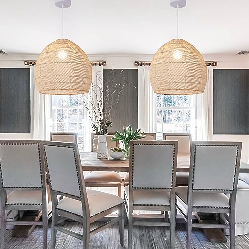 13.8" Rattan Pendant Light