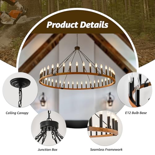 60 Inch Wagon Wheel Chandelier 42