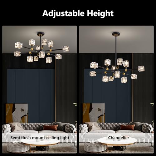 Modern Crystal Chandelier with 12 Lights