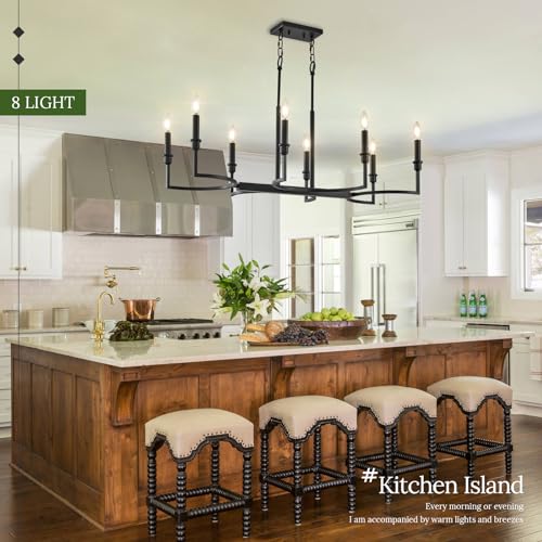 8 Light Candelabra Chandelier Dining Room Black Chandeliers 38in