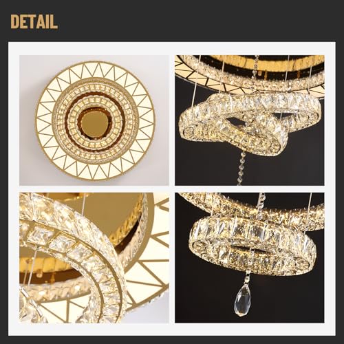 32" Gold Crystal Chandeliers