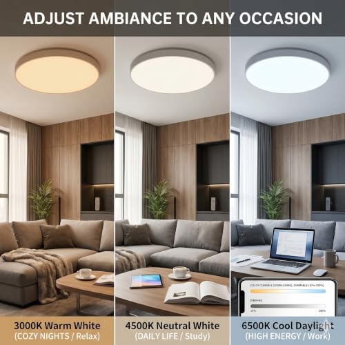 32 Inch Large LED Flush Mount Ceiling Light Fixture