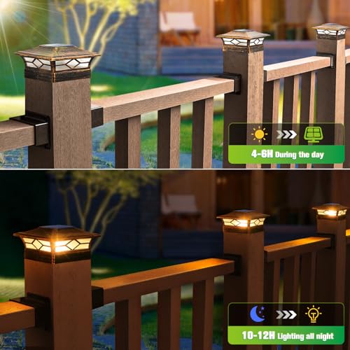 Solar Post Cap Lights Outdoor 6pack (6 Count)