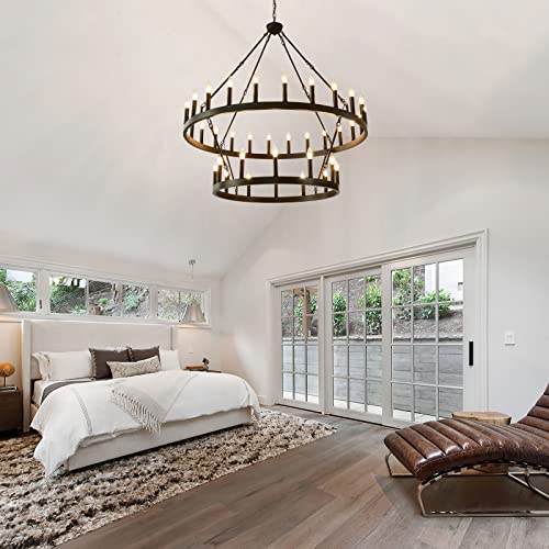 48" Wagon Wheel Chandelier 36