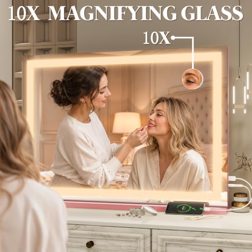 Vanity Mirror with Lights 22''x18'' Makeup Mirror with Lights