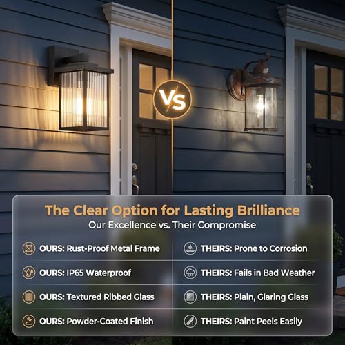 2 Pack Matte Black Porch Light (2 Count)