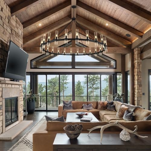 Black Wagon Wheel Chandelier