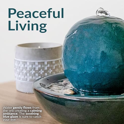 Sunnydaze 7" Indoor Ceramic Tabletop Fountain with Orb (4 Count)