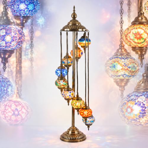 Turkish Floor Lamp Moroccan Lamp 9 Globes Style