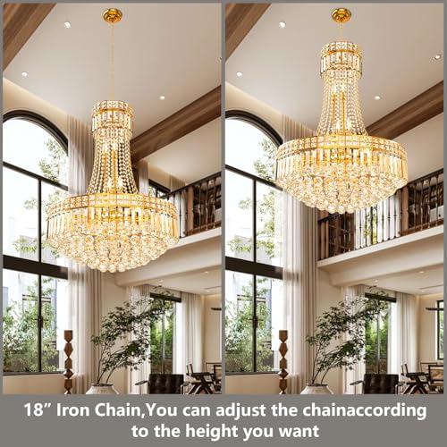 Luxury Crystal Chandelier Gold Empire Hanging Chandelier