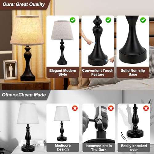 Touch Lamps for Nightstand (2 Count)