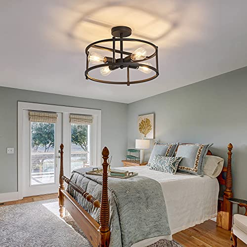 Industrial Semi Flush Mount Ceiling Light