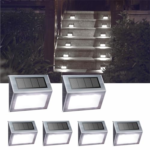 White Solar Lights for Deck Step Fence Post (6 Count)
