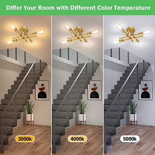 Gold Semi Flush Mount Ceiling Light Fixture