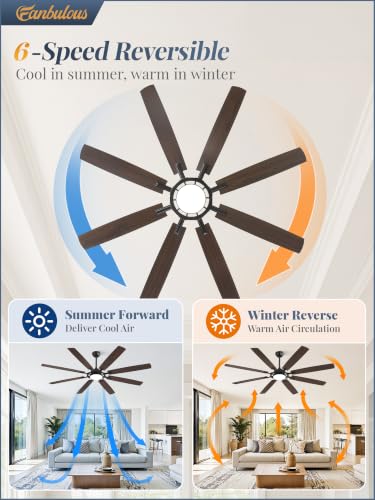 72 Inch Black Ceiling Fans with 3CCT Lights and Remote (Black / 72")