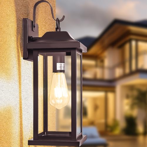 Large Bronze Outdoor Wall Lantern 17 Inch