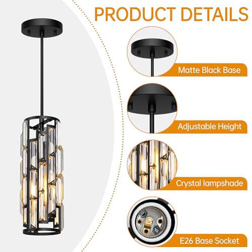 Black Pendant Lights Kitchen Island 2 Pack (2 Count)