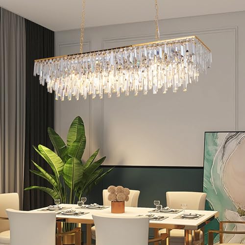 47" Modern Rectangle Crystal Chandelier