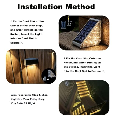 Solar Stair Lights 8 Pack (8 Count)