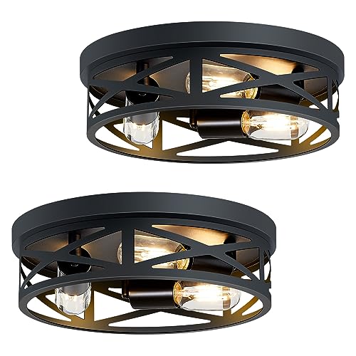 13 inch Black Flush Mount Ceiling Light Fixture