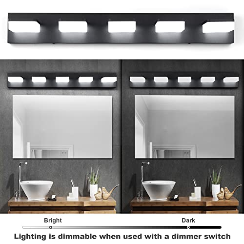 3 Colors Dimmable Black Vanity Light
