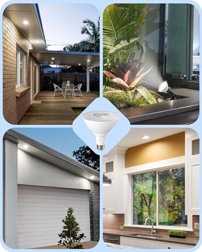 PAR38 LED Flood Light Bulbs Outdoor Dimmable 5000K 1800LM (2 Count)