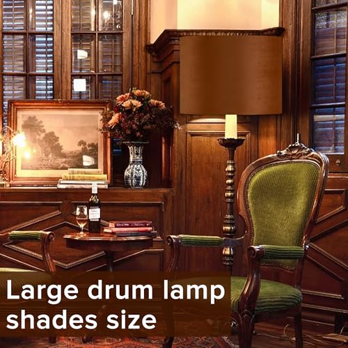 Large Burnt Orange Velvet Drum Replacement Lamp Shade