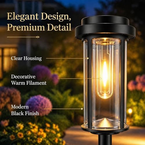 8 Pack Solar Pathway Lights Outdoor 21" LED Solar Garden Lights (8 Count)