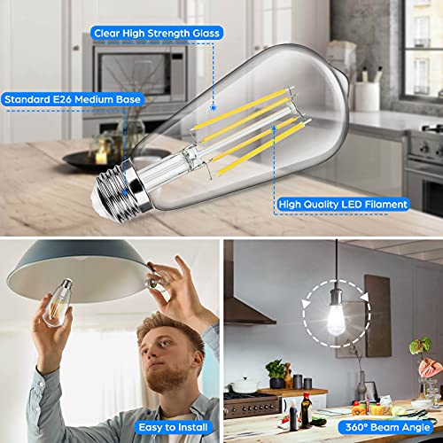 4 Pack Vintage LED Edsion Bulbs 100W Equivalent (4 Count)