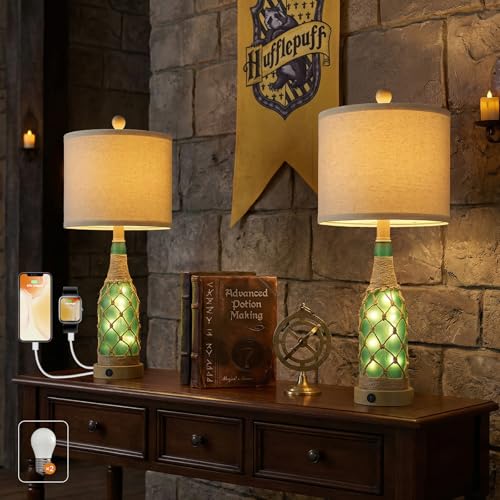 23'' Boho Table Lamps with Night Light for Living Room (2 Count)
