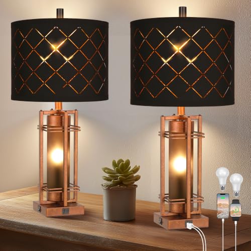 27'' Modern Table Lamp with Nightlight