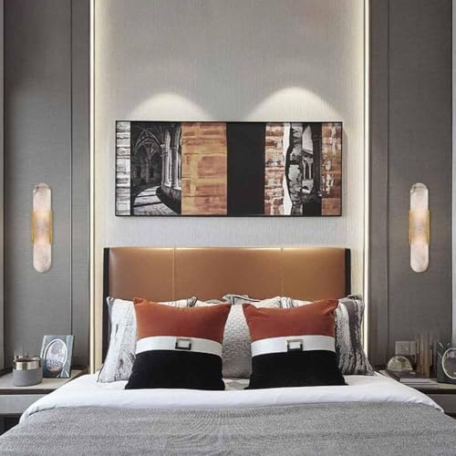 Natural Alabaster Wall Sconces Set of 2 Marble Wall Lamp (2 Count)