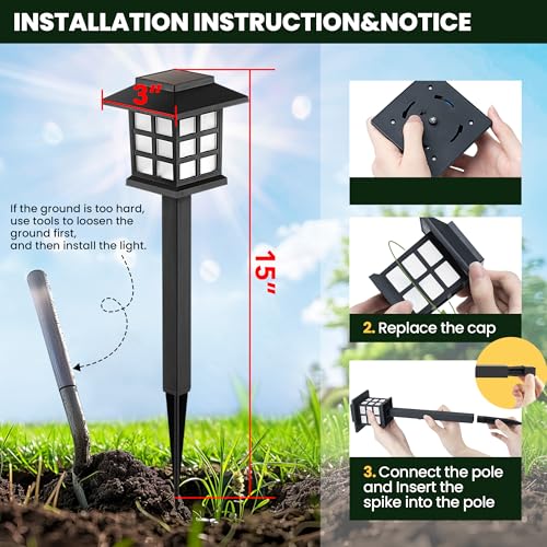 Solar Lights Outdoor Waterproof 12 Pack (12 Count)
