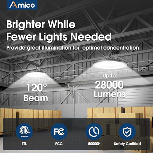 6 Pack UFO LED High Bay Light 200W 28000lm 5000K (6 Count)