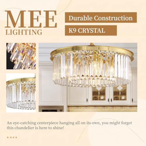 Gold Crystal Chandeliers Modern Contemporary Ceiling Lights Fixtures Pendant Lighting Dining Room Living Room Chandelier D21.6
