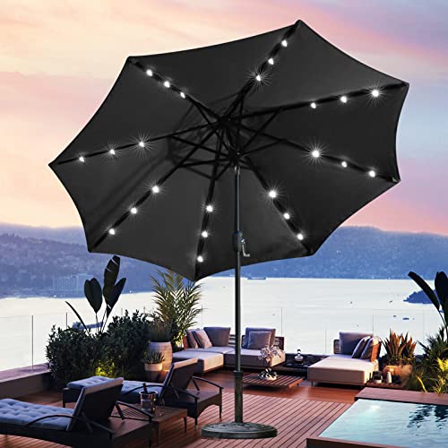 9' Solar LED Patio Umbrella
