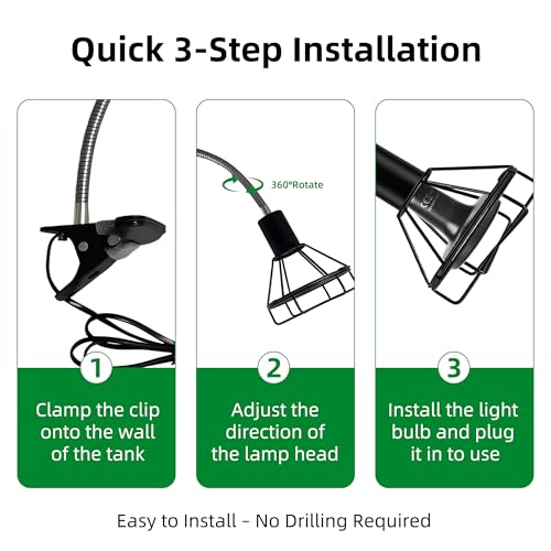 Reptile Heat Lamp Holder with Clamp