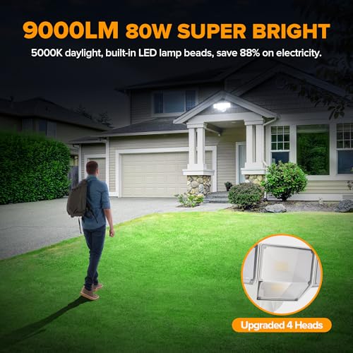 80W Dusk to Dawn Flood Lights Outdoor (2 Count)