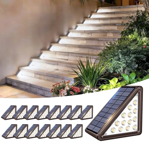 16 Pack Solar Step Lights Outdoor Waterproof