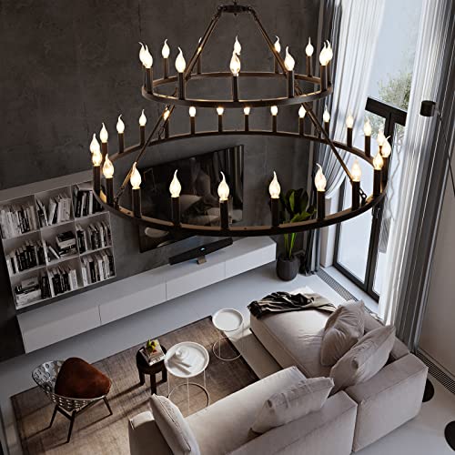 Wagon Wheel Chandelier 2 Tier 36