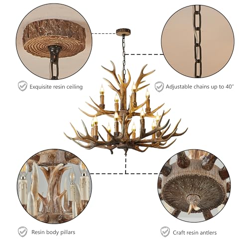 Farmhouse Antler Chandelier 12